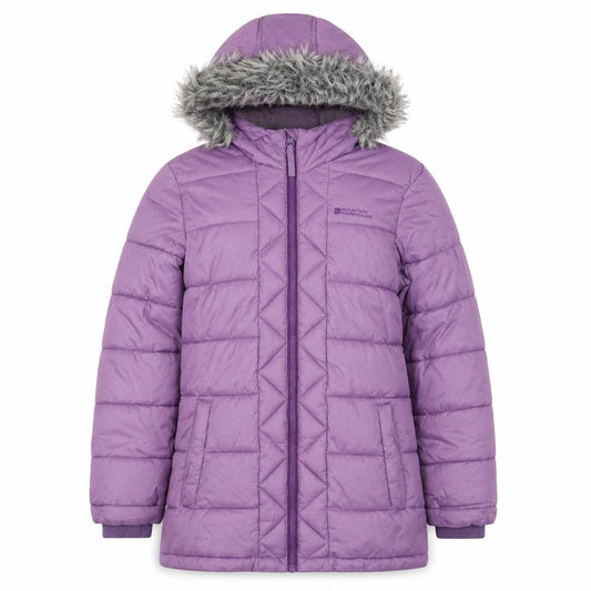 Mountain Warehouse Girls Purple Puffer Coat 9-10 Years Hooded Winter Jacket