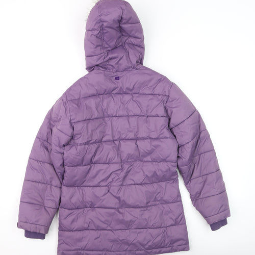 Mountain Warehouse Girls Purple Puffer Coat 9-10 Years Hooded Winter Jacket