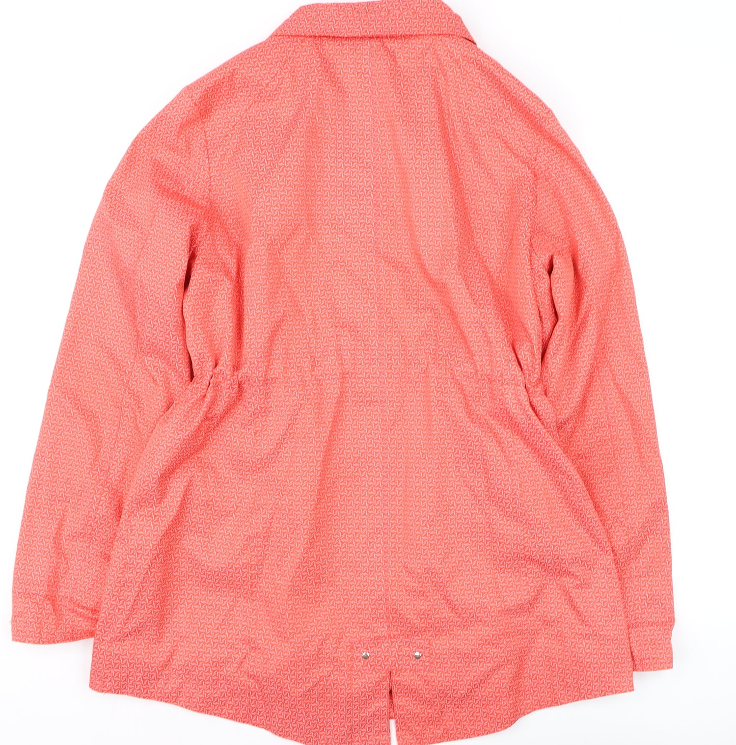 Finesse Womens Orange Rain Coat Jacket Size 14 Drawstring Hooded