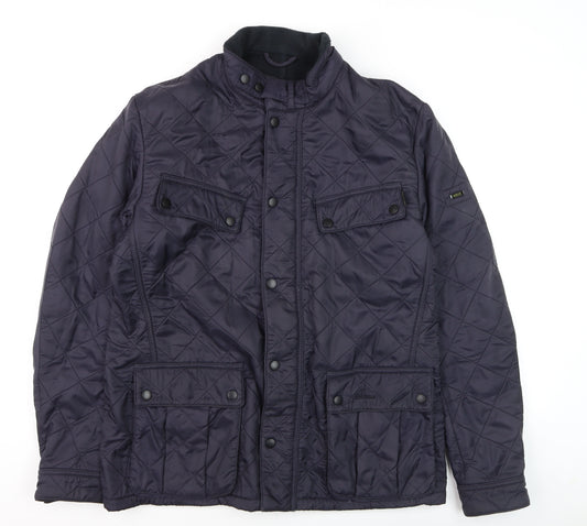 Barbour International Men's Blue Quilted Jacket Size L