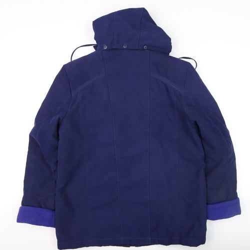 EWM Women’s Blue Hooded Parka Jacket Size 14 Water Resistant