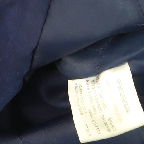 EWM Women’s Blue Hooded Parka Jacket Size 14 Water Resistant