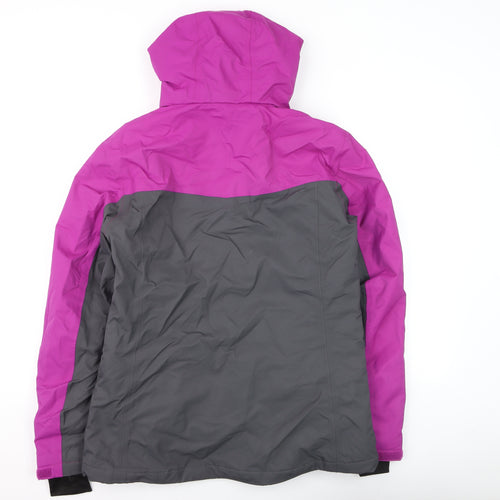 Crane Women's Purple Ski Jacket Size 12 Water Resistant Hooded Coat