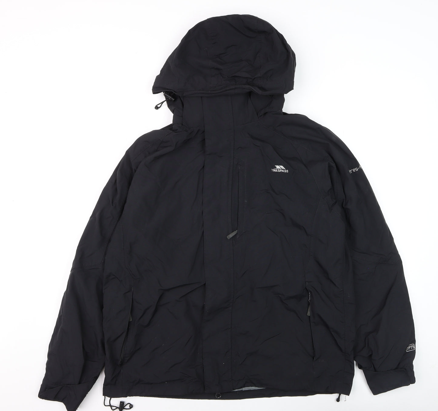 Trespass Men's Black XS Waterproof Hooded Rain Jacket