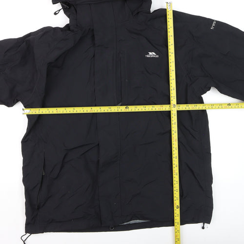 Trespass Men's Black XS Waterproof Hooded Rain Jacket