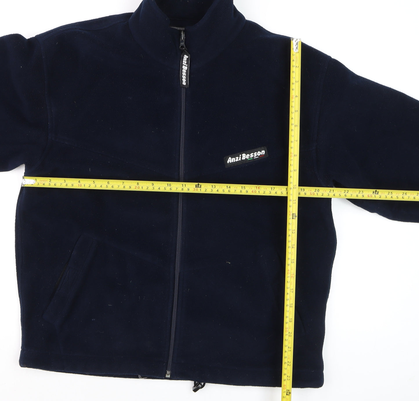 Anzi Besson Men's Blue Fleece Full Zip Jacket Size M