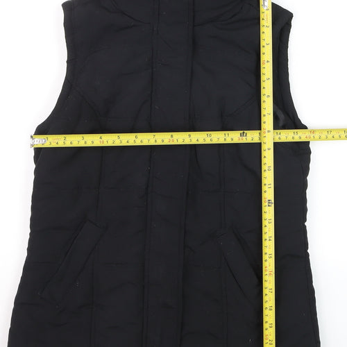 New Look Girls Black Hooded Puffer Gilet Waistcoat Size 8 Polyester