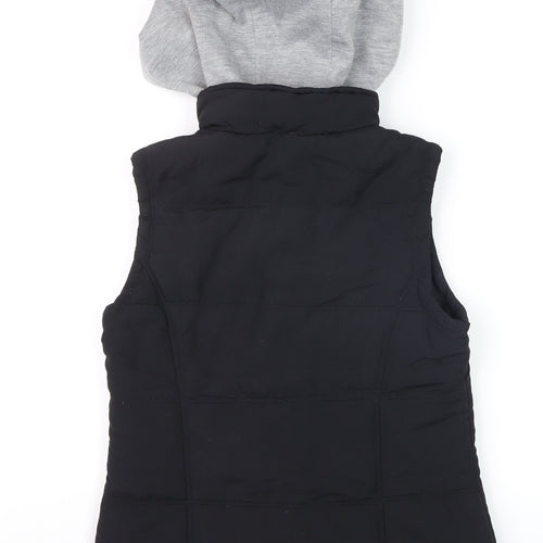 New Look Girls Black Hooded Puffer Gilet Waistcoat Size 8 Polyester