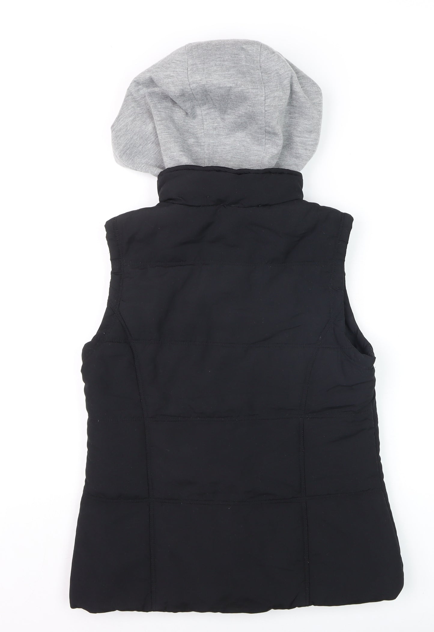 New Look Girls Black Hooded Puffer Gilet Waistcoat Size 8 Polyester