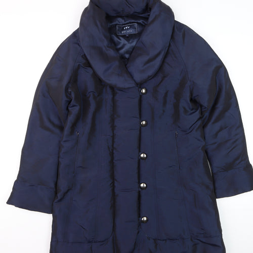 Marks and Spencer Per Una Women's Blue Long Overcoat Size M