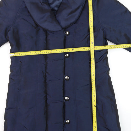 Marks and Spencer Per Una Women's Blue Long Overcoat Size M
