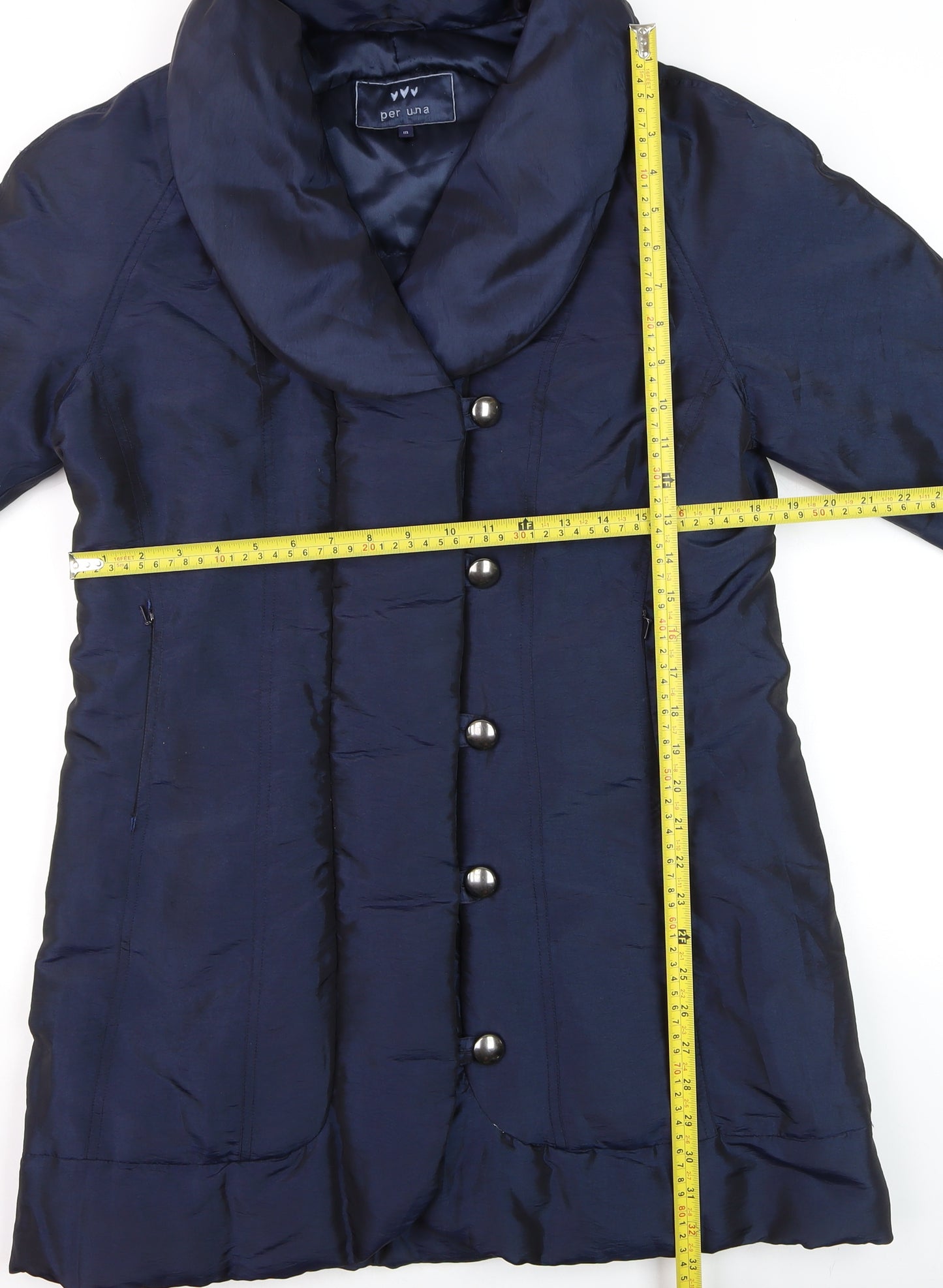 Marks and Spencer Per Una Women's Blue Long Overcoat Size M