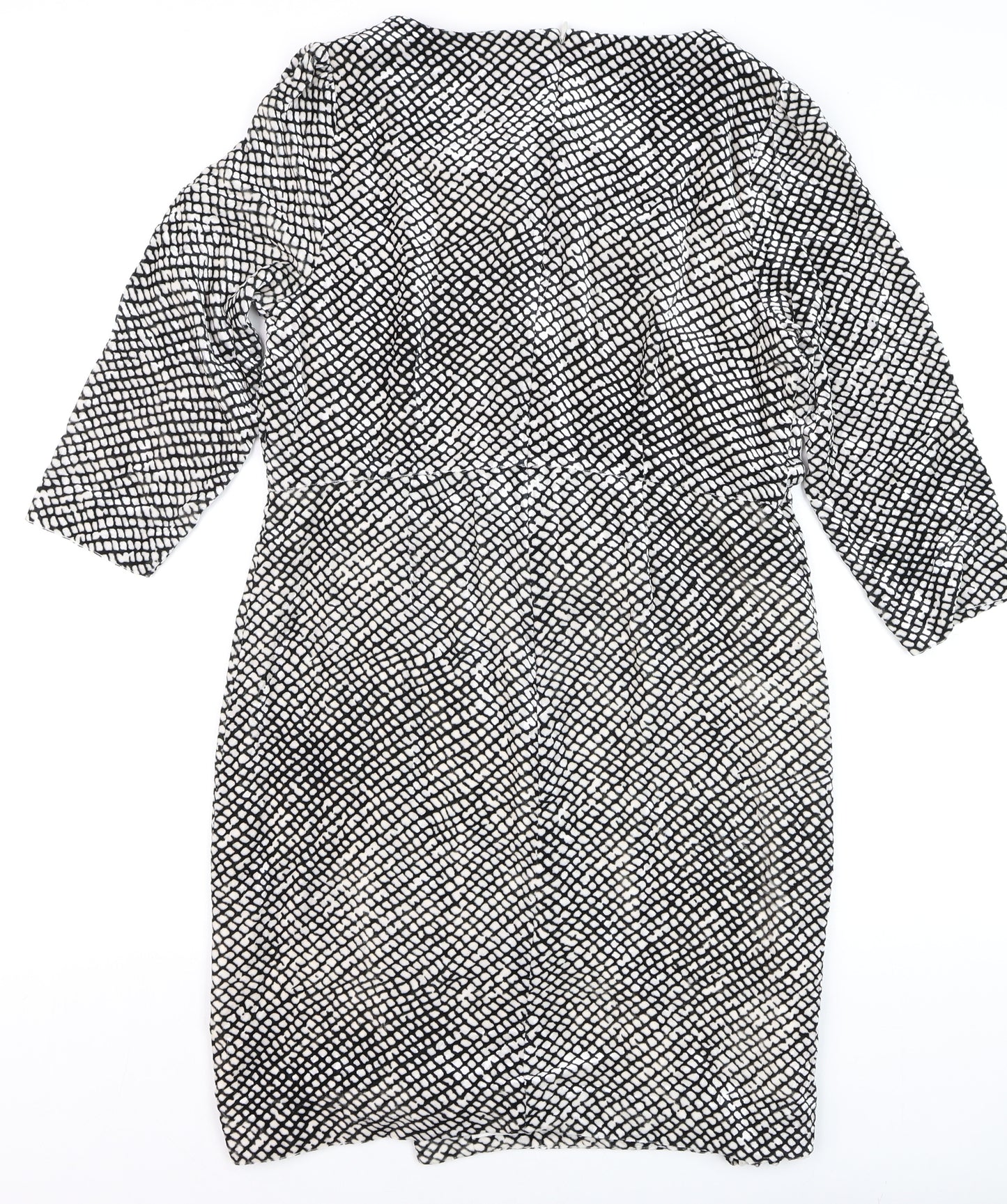 Marks and Spencer Women’s Black White Geometric Sheath Dress Size 14