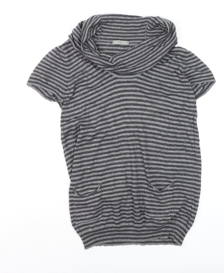 Marks and Spencer Women’s Grey Striped Knit Tunic Top UK 12