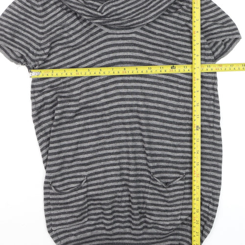 Marks and Spencer Women’s Grey Striped Knit Tunic Top UK 12