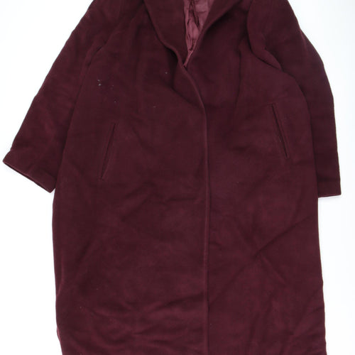 Peruvian Connection Women's Burgundy Wool Long Coat XL Lined Classic Style