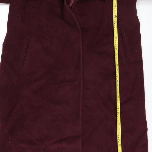 Peruvian Connection Women's Burgundy Wool Long Coat XL Lined Classic Style