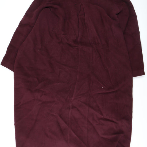 Peruvian Connection Women's Burgundy Wool Long Coat XL Lined Classic Style