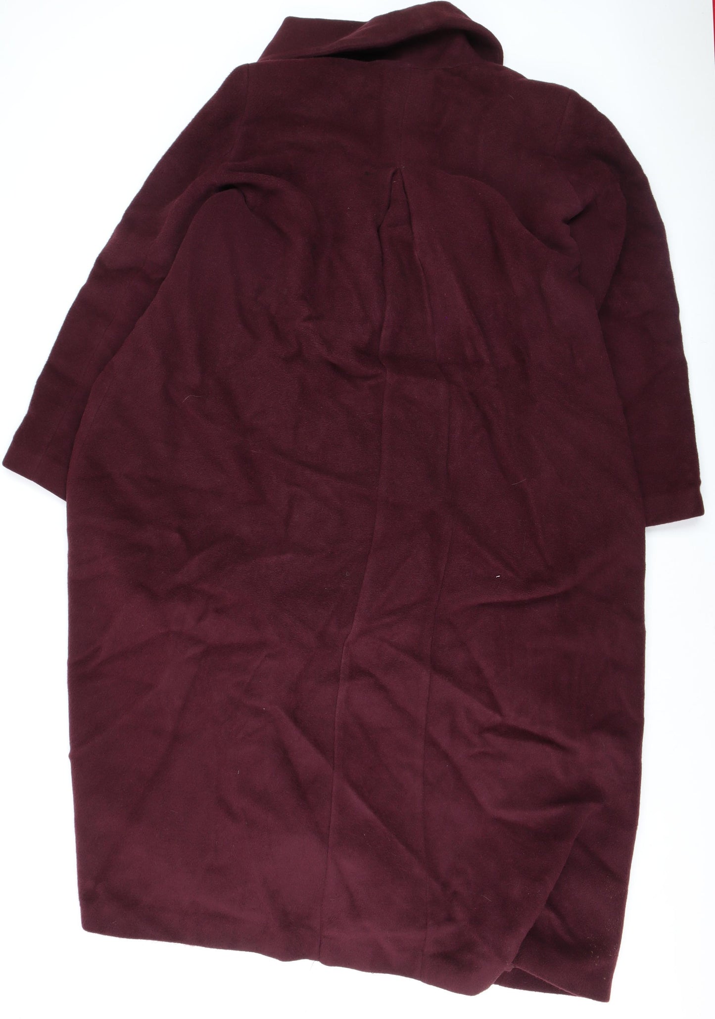 Peruvian Connection Women's Burgundy Wool Long Coat XL Lined Classic Style