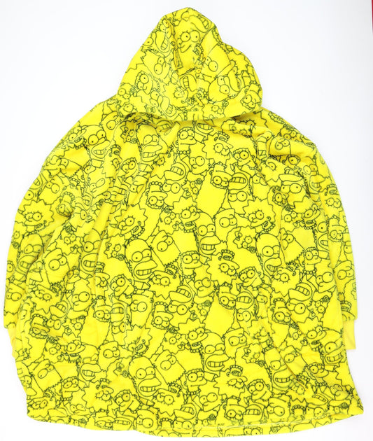 The Simpsons Men's Yellow Fleece Hooded One Size Nightwear