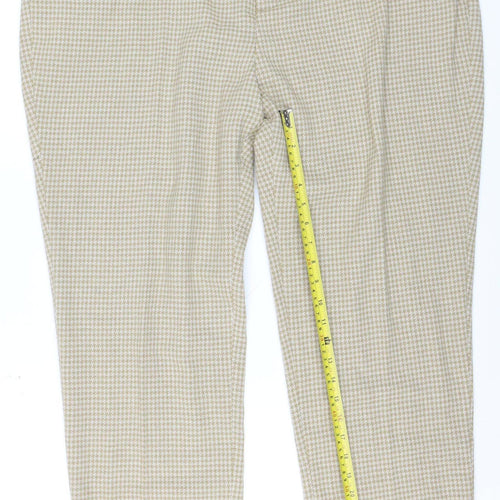 ASOS Men's Beige Check Chino Trousers Size 44 Regular Fit