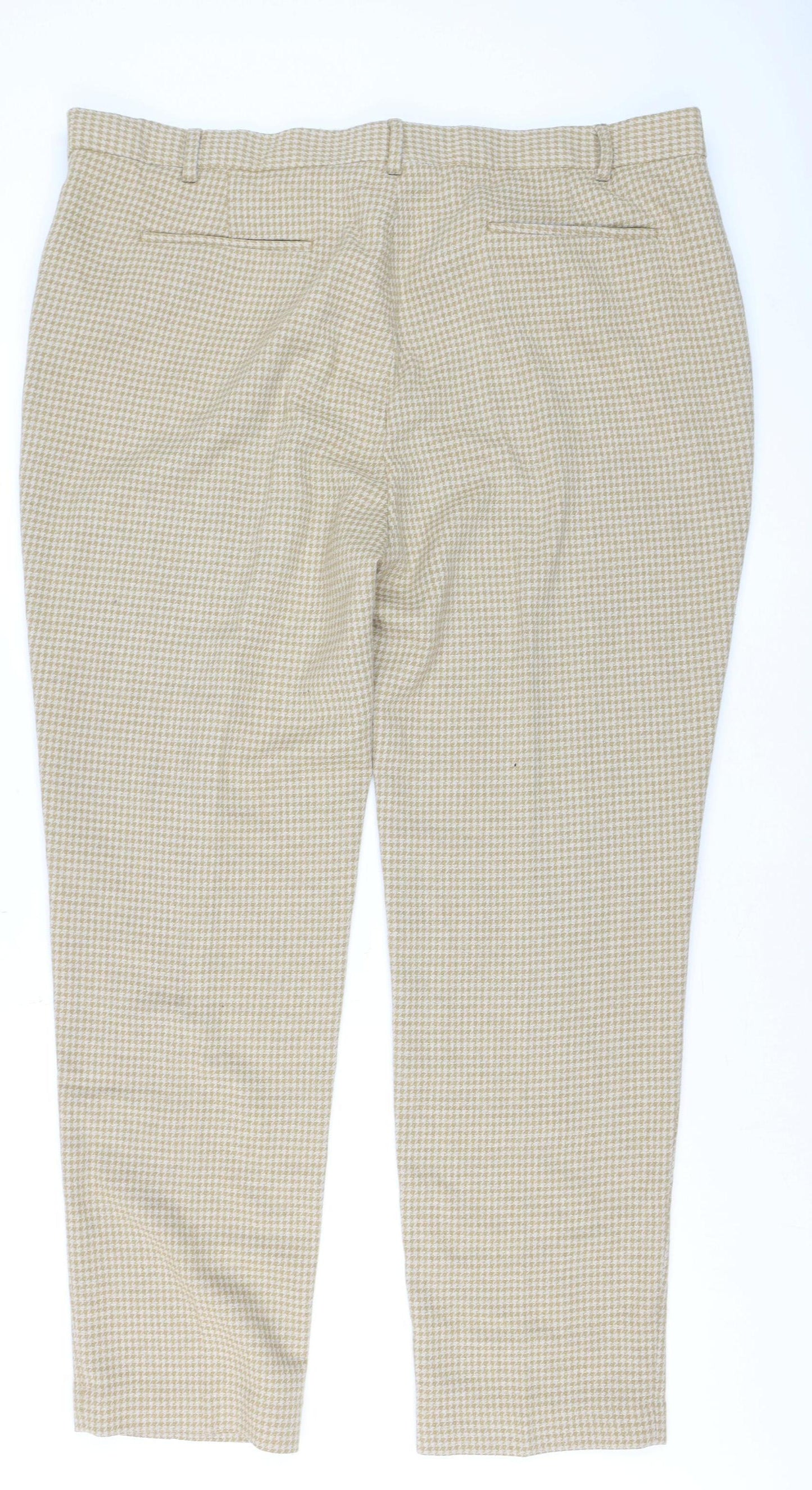 ASOS Men's Beige Check Chino Trousers Size 44 Regular Fit