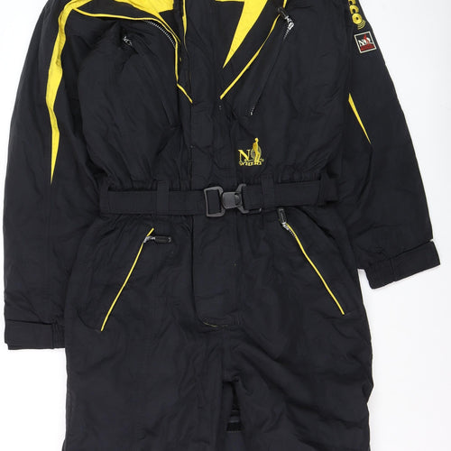 No Where Mens Black Yellow Ski Suit M Breathable Winter Snowsuit