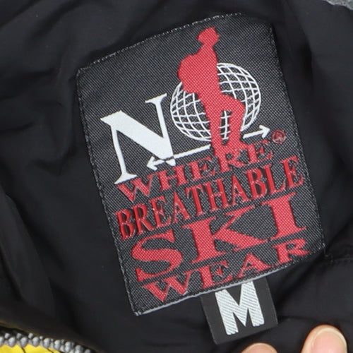 No Where Mens Black Yellow Ski Suit M Breathable Winter Snowsuit