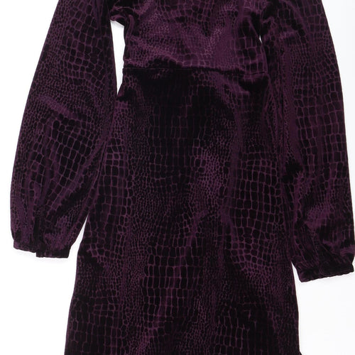 Principles Petite Purple Velvet Wrap Dress Size 6 Women’s Partywear