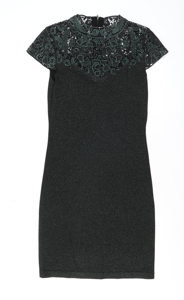 Phase Eight Women’s Black Lace Bodycon Dress UK 10 Elegant Party Wear