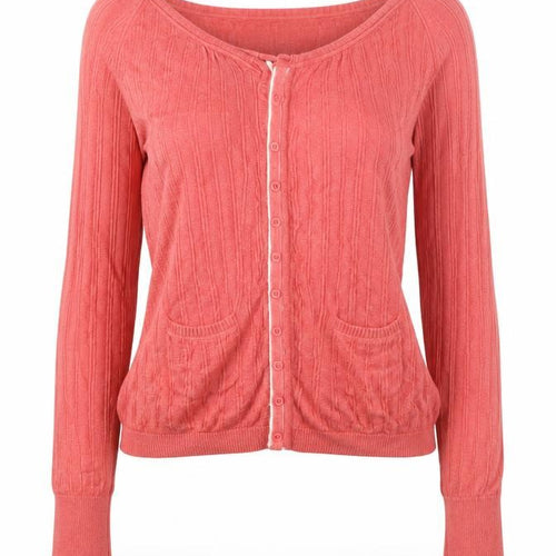 LTB Women’s Red V-Neck Button Up Cable Knit Cardigan XS