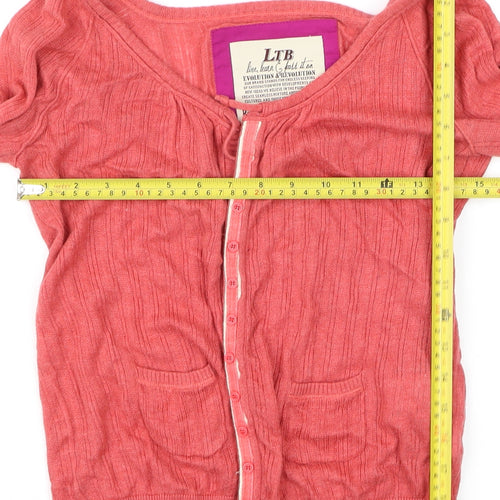 LTB Women’s Red V-Neck Button Up Cable Knit Cardigan XS