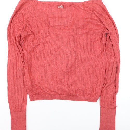 LTB Women’s Red V-Neck Button Up Cable Knit Cardigan XS