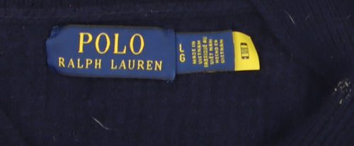 Polo Ralph Lauren Men's Blue Wool Cotton 1/2 Zip Jumper L