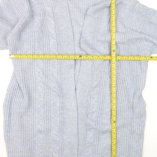 Threadbare Women's Grey 2XL Cable-Knit Open Front Cardigan