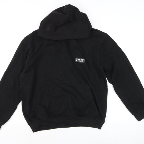 PrettyLittleThing Women's Black Hoodie UK 10 Pullover Cotton Blend