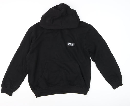 PrettyLittleThing Women's Black Hoodie UK 10 Pullover Cotton Blend