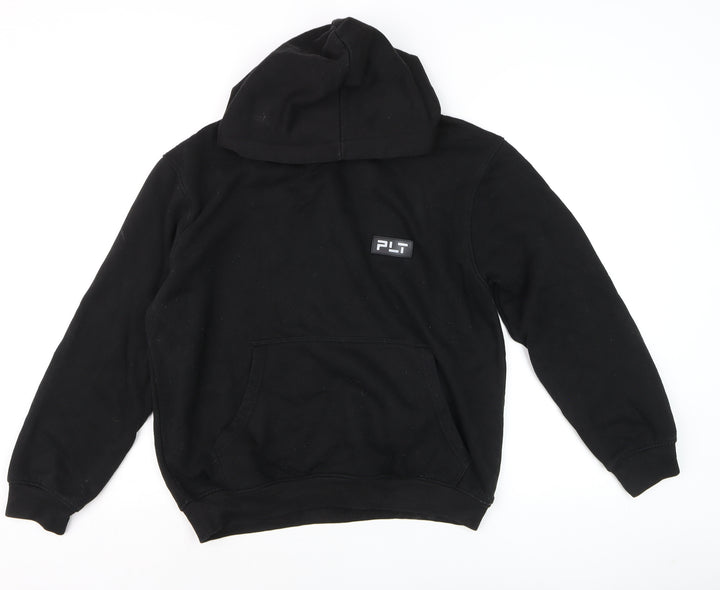 PrettyLittleThing Women's Black Hoodie UK 10 Pullover Cotton Blend