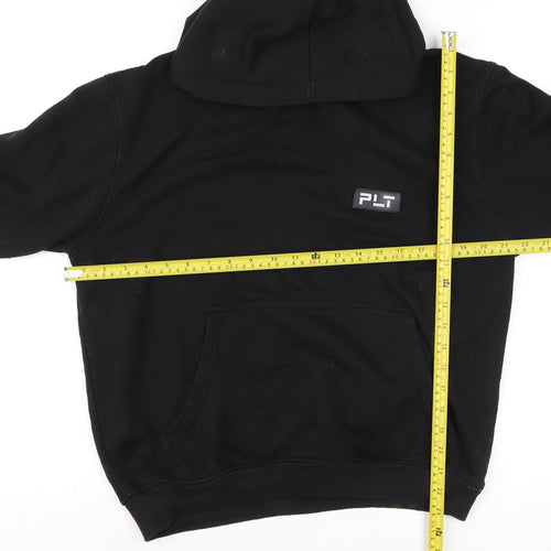 PrettyLittleThing Women's Black Hoodie UK 10 Pullover Cotton Blend
