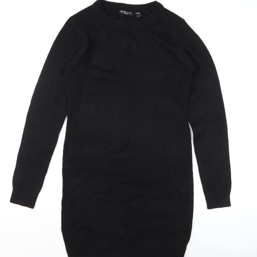 Brave Soul Women Black Size 8 Crew Neck Long Sleeve Pullover Jumper