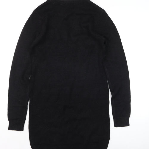Brave Soul Women Black Size 8 Crew Neck Long Sleeve Pullover Jumper