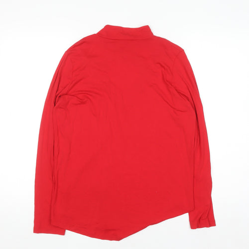 Select Women’s Red Long Sleeve V-Neck Stretch Jersey Top Size 14