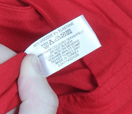 Select Women’s Red Long Sleeve V-Neck Stretch Jersey Top Size 14
