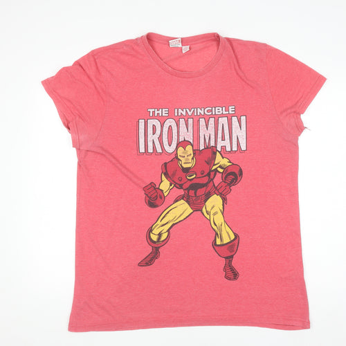 Marvel Men's Red Iron Man Graphic T-Shirt XL Short Sleeve Crew Neck