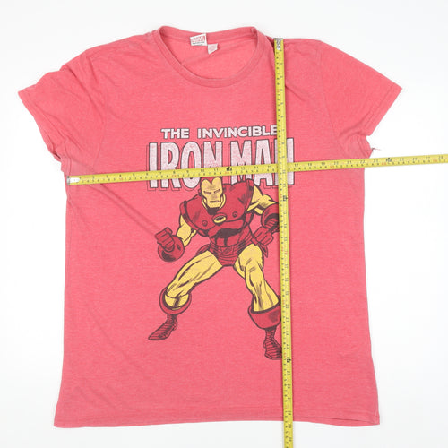 Marvel Men's Red Iron Man Graphic T-Shirt XL Short Sleeve Crew Neck