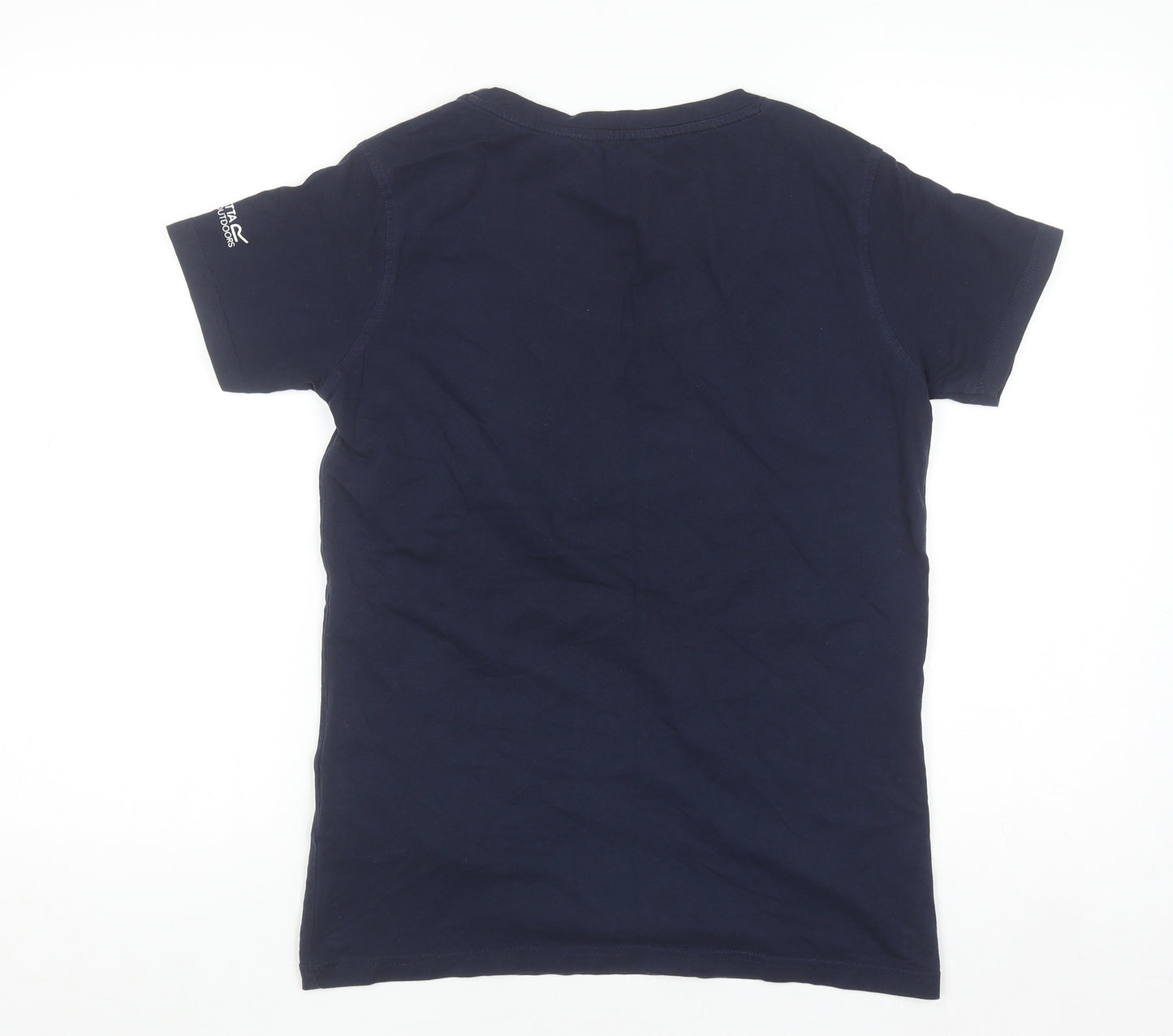 Regatta Women's Blue Cotton Graphic T-Shirt Size 10 Crew Neck Outdoor
