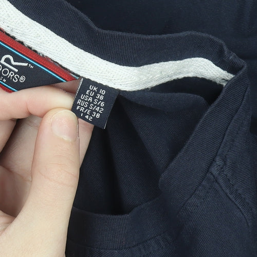 Regatta Women's Blue Cotton Graphic T-Shirt Size 10 Crew Neck Outdoor