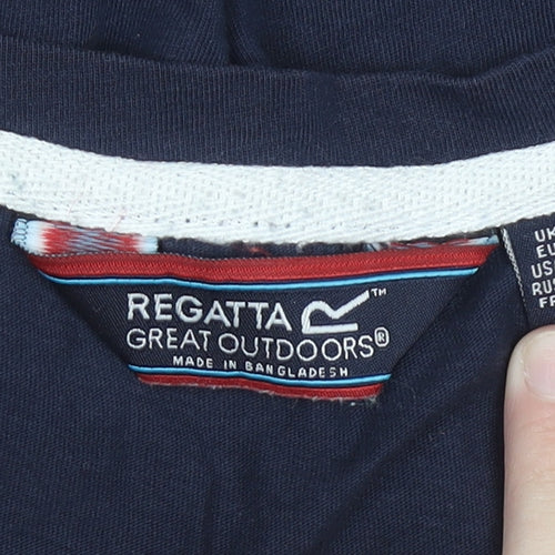 Regatta Women's Blue Cotton Graphic T-Shirt Size 10 Crew Neck Outdoor