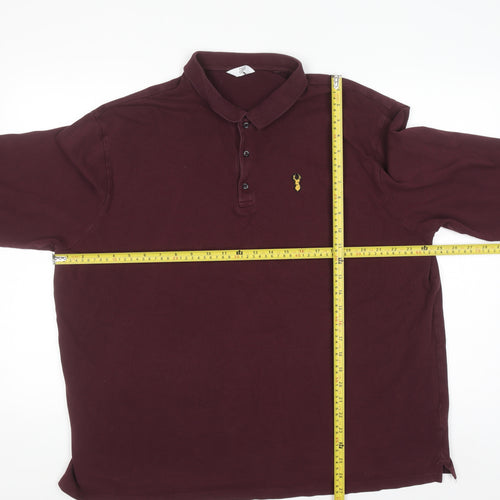 Next Men's Brown Long Sleeve 3XL Regular Fit Polo Shirt