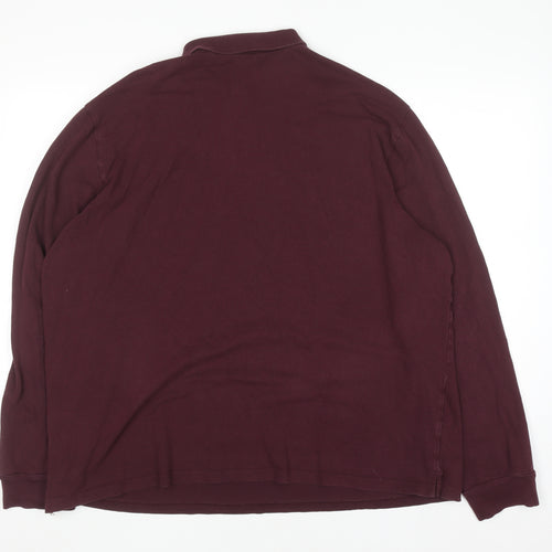 Next Men's Brown Long Sleeve 3XL Regular Fit Polo Shirt